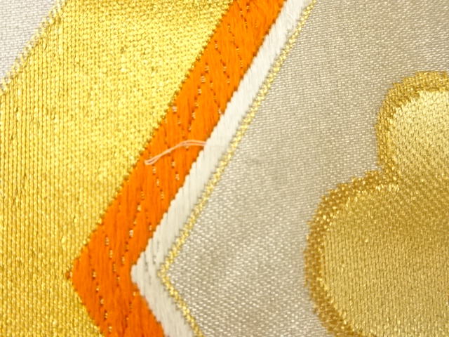 6891061: JAPANESE KIMONO / VINTAGE FUKURO OBI / WOVEN FLOWER